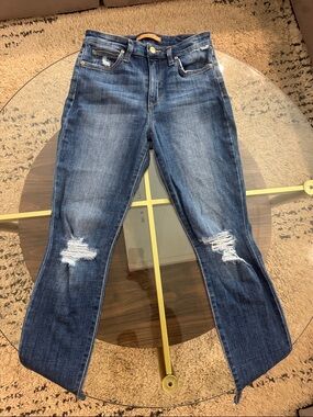 Joe's Jeans Straight Leg Distressed Denim - Blue